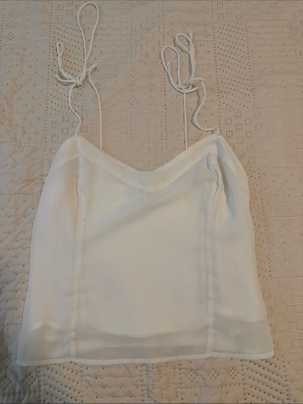 Abercrombie & Fitch White Tie-Strap Camisole